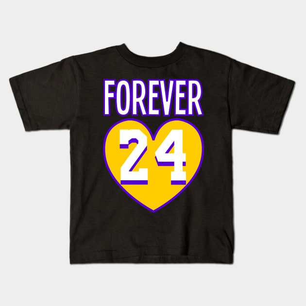 Forever 24 LA Basketball Legend Design Kids T-Shirt by MrPink017